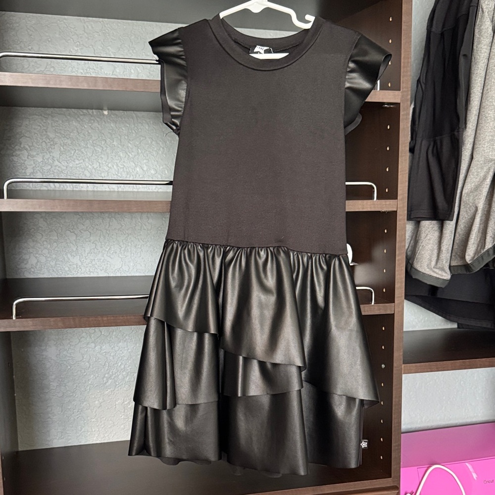Chic Black Layered Kids Dress